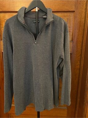 George Men's L Dark Gray Half-Zip Sweater